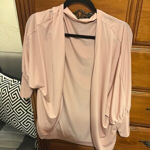Elegant Pink Draped Cardigan